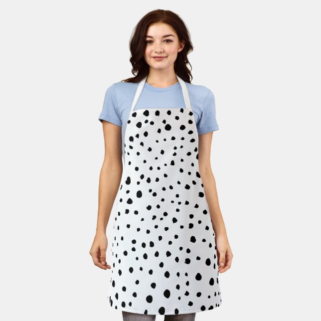 Dalmatian Spots, Dalmatian Dots, Black and White Apron (Worn)