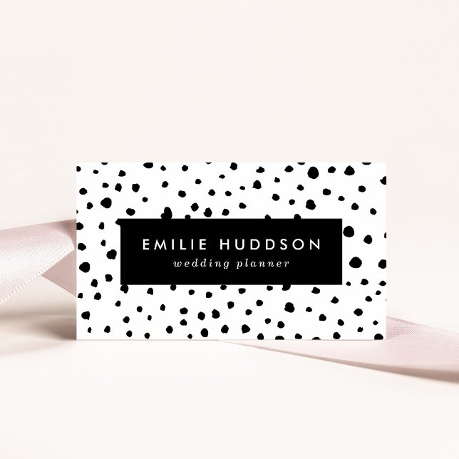 Dalmatian Spots, Dalmatian Dots, Black and White Business Card (Creator Uploaded)