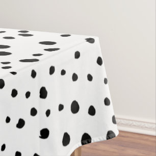 Dalmatian Spots, Dalmatian Dots, Black and White Tablecloth