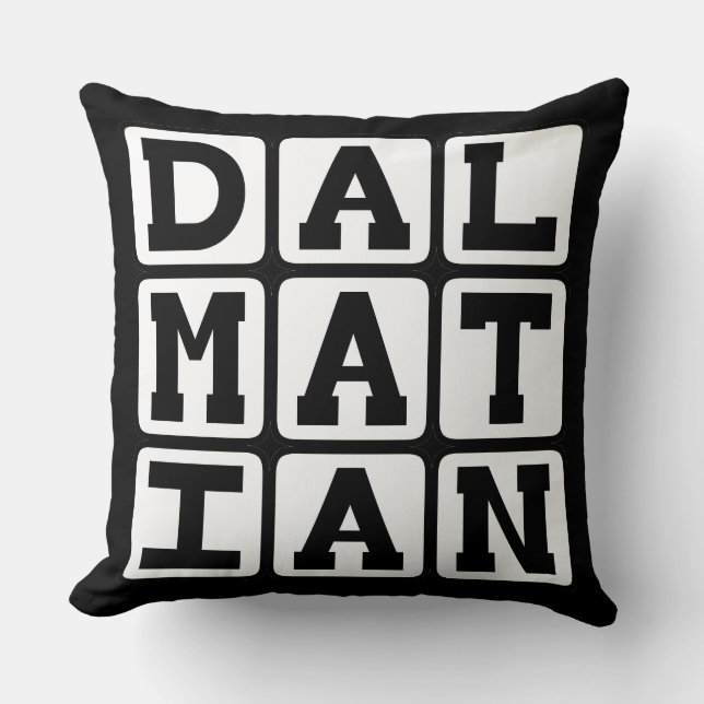 Dalmatian, Spotted Firehouse Dog Throw Pillow (Front)