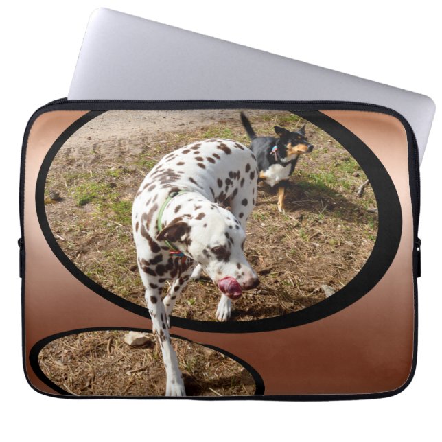 Dalmatian Stepping Out Of Window Frame, Laptop Sleeve (Front)