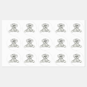 Dalmatian stuffed dog drawing outline simple black