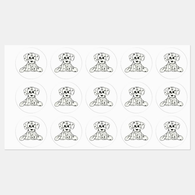 Dalmatian stuffed dog drawing outline simple black (Sheet)