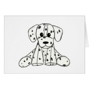 Dalmatian stuffed dog drawing outline simple black