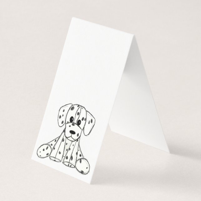 Dalmatian stuffed dog drawing outline simple black (Front)