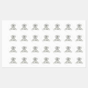Dalmatian stuffed dog drawing outline simple black