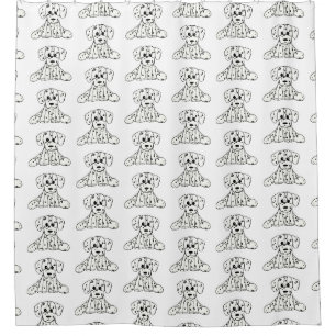 Dalmatian stuffed dog drawing outline simple black