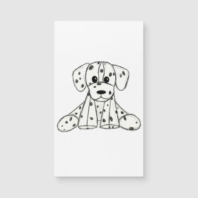 Dalmatian stuffed dog drawing outline simple black (Front)