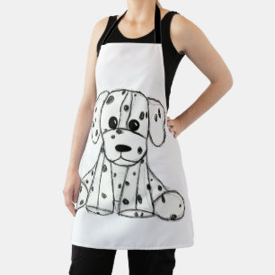 Dalmatian stuffed dog drawing outline simple black apron