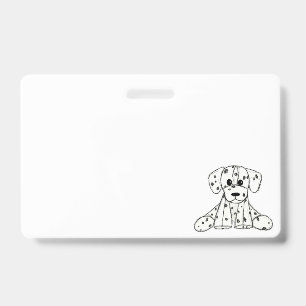 Dalmatian stuffed dog drawing outline simple black badge