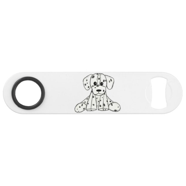 Dalmatian stuffed dog drawing outline simple black bar key (Front (Horizontal))