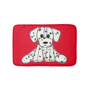Dalmatian stuffed dog drawing outline simple black bath mat