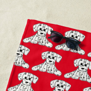 Dalmatian stuffed dog drawing outline simple black beach towel