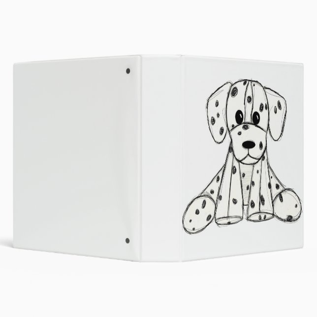 Dalmatian stuffed dog drawing outline simple black binder (Background)
