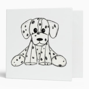 Dalmatian stuffed dog drawing outline simple black binder