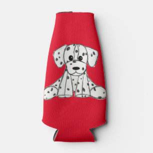 Dalmatian stuffed dog drawing outline simple black bottle cooler