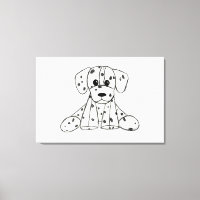 Dalmatian stuffed dog drawing outline simple black