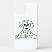 Dalmatian stuffed dog drawing outline simple black