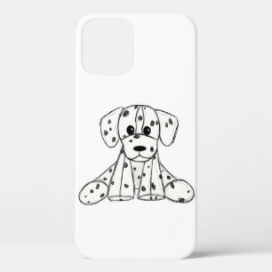 Dalmatian stuffed dog drawing outline simple black iPhone 12 pro case