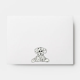 Dalmatian stuffed dog drawing outline simple black envelope