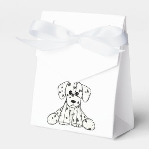 Dalmatian stuffed dog drawing outline simple black favor box