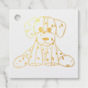 Dalmatian stuffed dog drawing outline simple black favour tags