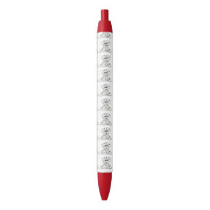 Dalmatian stuffed dog drawing outline simple black ink pen