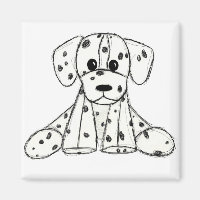 Dalmatian stuffed dog drawing outline simple black