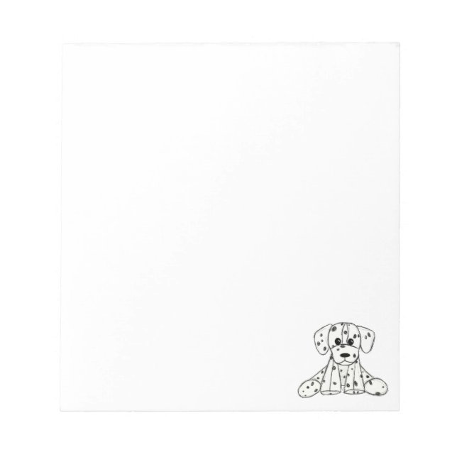 Dalmatian stuffed dog drawing outline simple black notepad (Front)