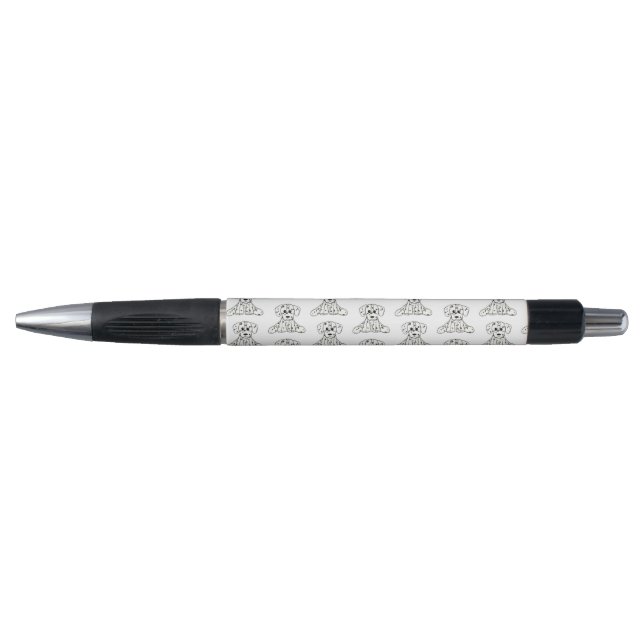 Dalmatian stuffed dog drawing outline simple black pen (Front)
