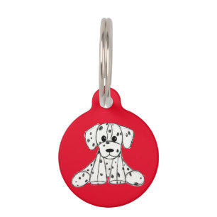 Dalmatian stuffed dog drawing outline simple black pet tag