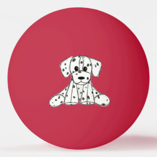 Dalmatian stuffed dog drawing outline simple black ping pong ball
