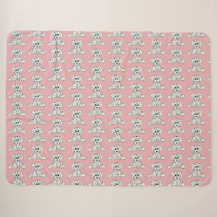 Dalmatian stuffed dog drawing outline simple black sherpa blanket