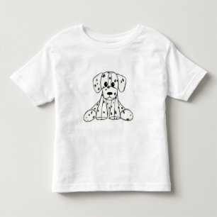 Dalmatian stuffed dog drawing outline simple black toddler t-shirt