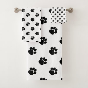 Dalmatian Style Dog Paws Fun Birthday Gift Bath Towel Set