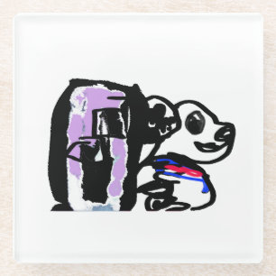 Dalmatian sweet home glass coaster
