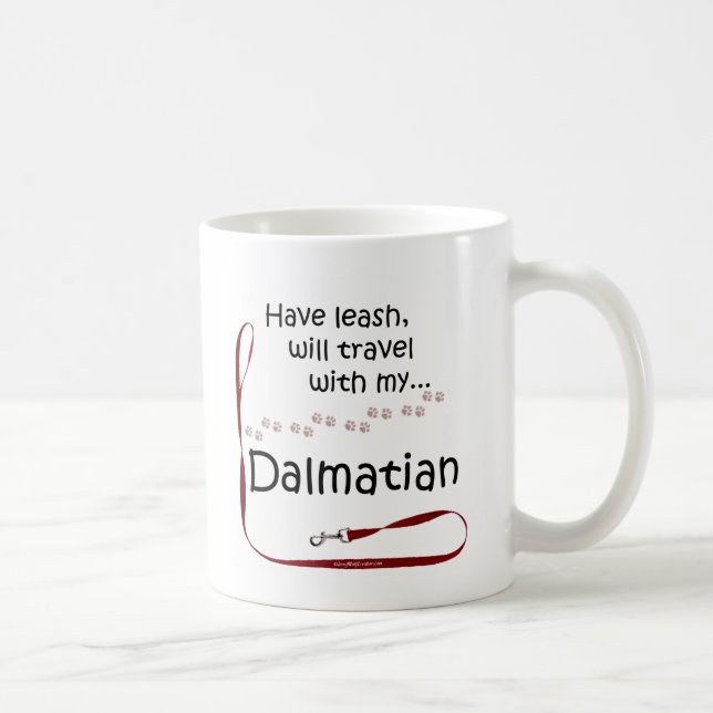 Dalmatian Travel Leash Coffee Mug (Right)
