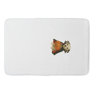 Dalmatian Trick-or-Treat Halloween Dog with Pumpki Bath Mat