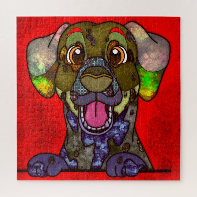 Dalmatian ugly dog face jigsaw puzzle (Vertical)