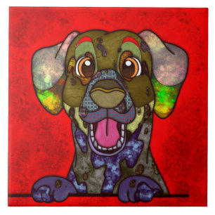 Dalmatian ugly dog face  tile