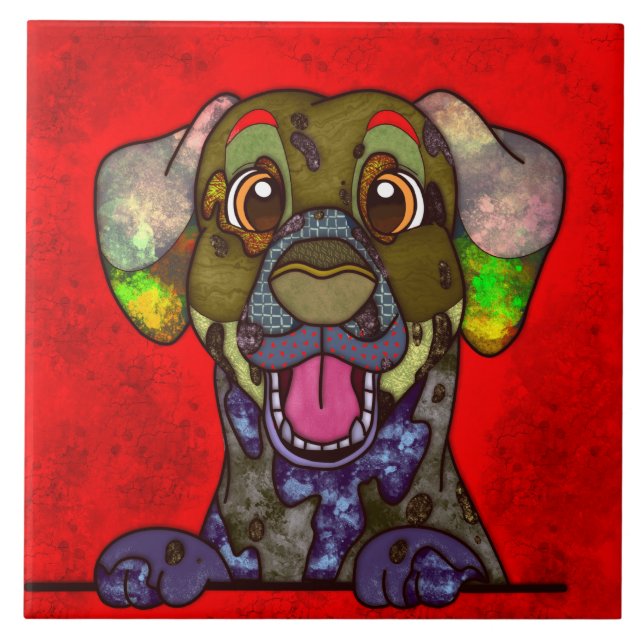 Dalmatian ugly dog face  tile (Front)