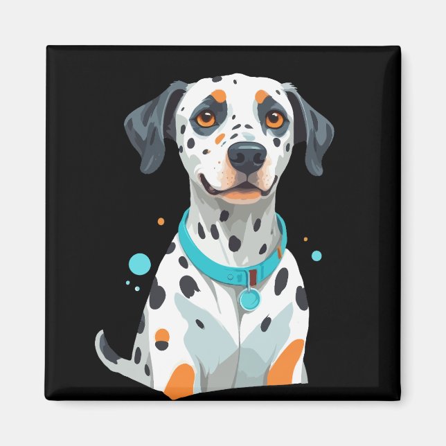 Dalmatian Vector Art with Vibrant Colours Magnet (Front)