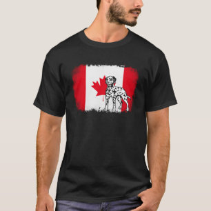 Dalmatian vintage Canada Canadian flag dog T-Shirt