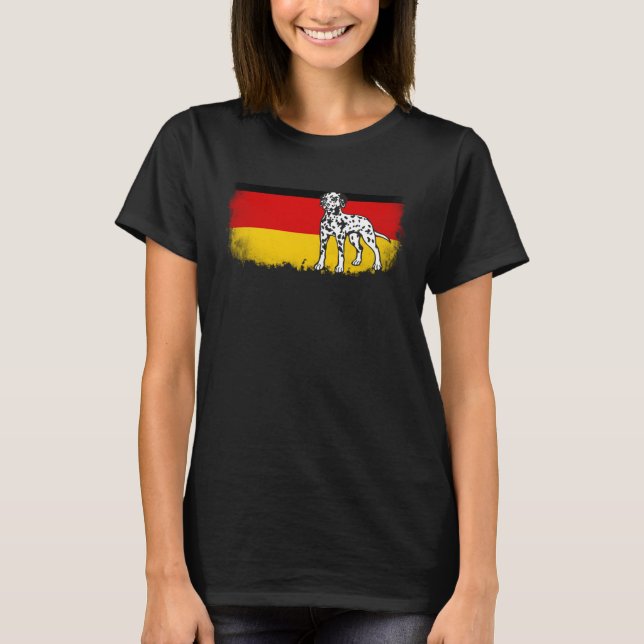 Dalmatian vintage German Germany flag dog T-Shirt (Front)