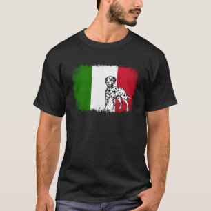 Dalmatian vintage Italian Italia flag dog T-Shirt