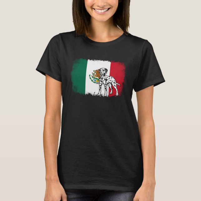 Dalmatian vintage Mexico Mexican flag dog T-Shirt (Front)