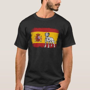 Dalmatian vintage Spain Spanish flag dog T-Shirt