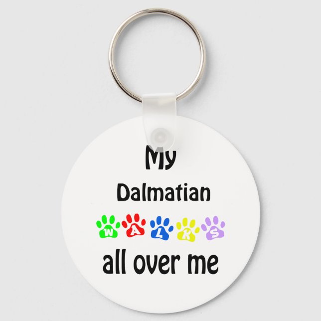 Dalmatian Walks Design Keychain (Front)