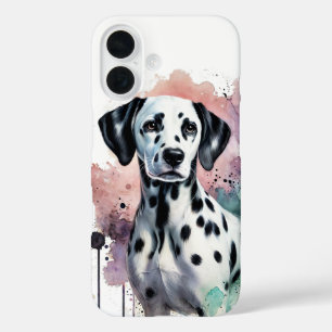 Dalmatian Watercolor Art iPhone 16 Case