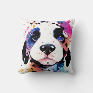 Dalmatian Wild Nature Animal Color Art Painting Throw Pillow